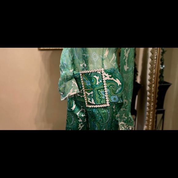 Rare Dolce & Gabbana Runway Green Paisley Belt main image 4